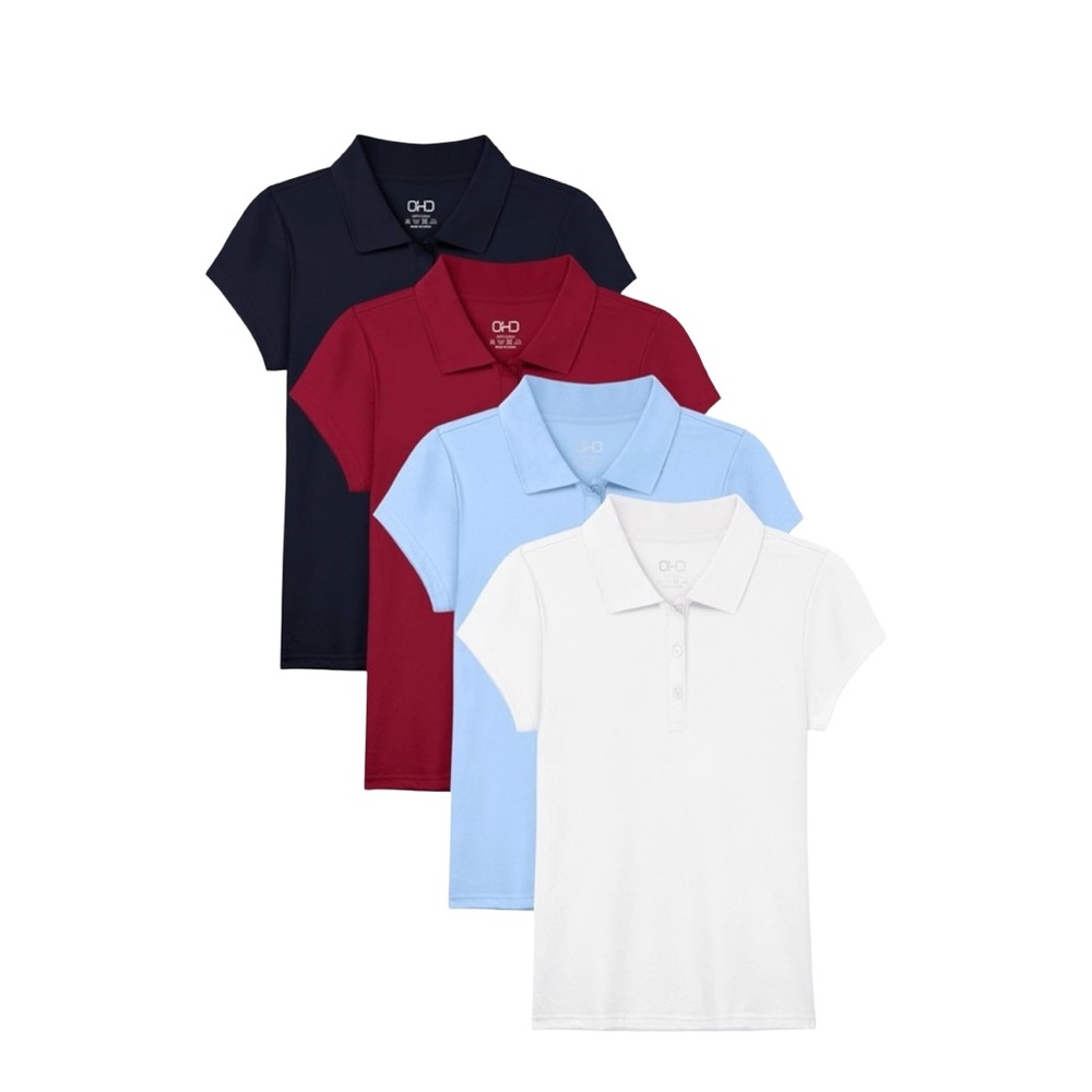 OHD GIRLS 4 PACK POLO SHIRTS - SIZE SMALL (NEW WITH TAGS) A14